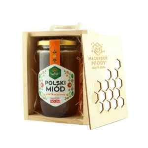 miód w drewnianej skrzynce