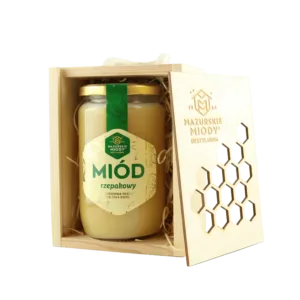 miód w drewnianej skrzynce