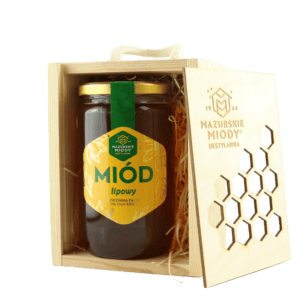 miód w drewnianej skrzynce