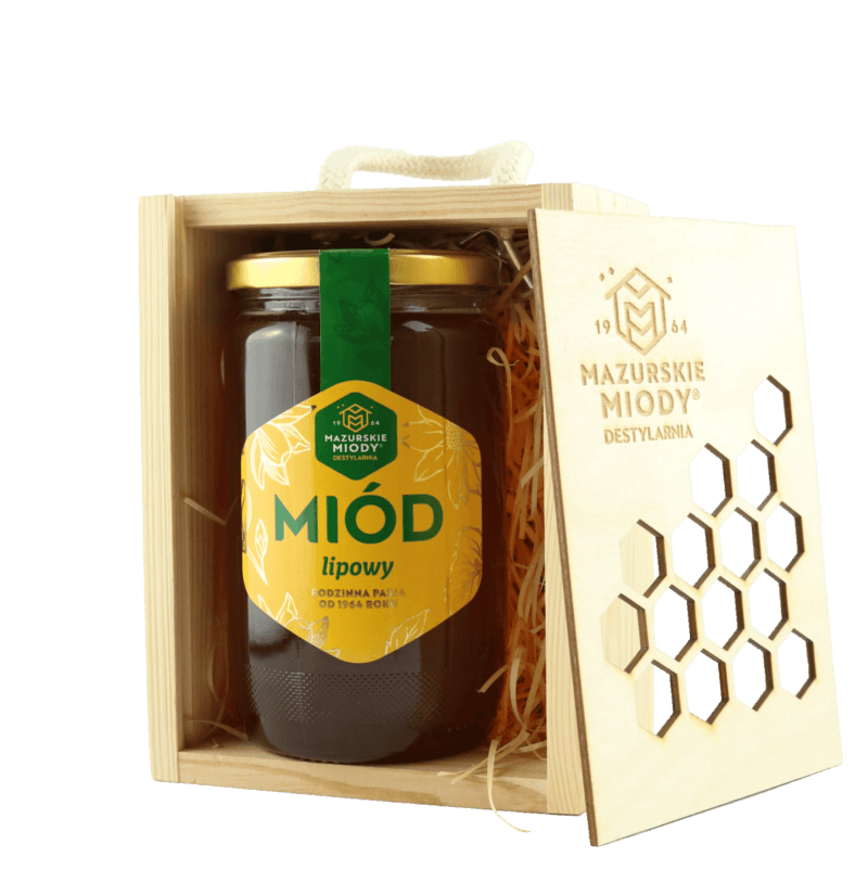 miód w drewnianej skrzynce