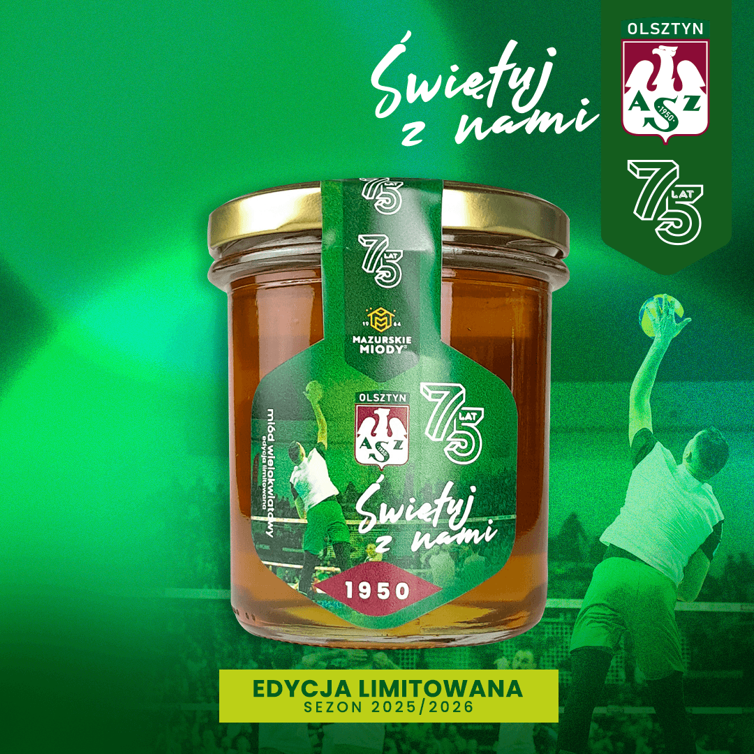 Limitowany miód Mazurskie Miody AZS Olsztyn 75 lat